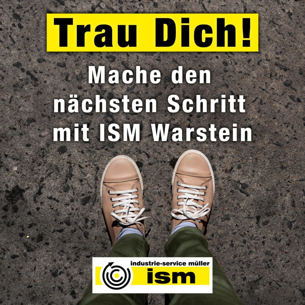 Werbliche Aufforderung, sich auf der Karriereseite über die vielfältigen Jobangebote zu informieren.